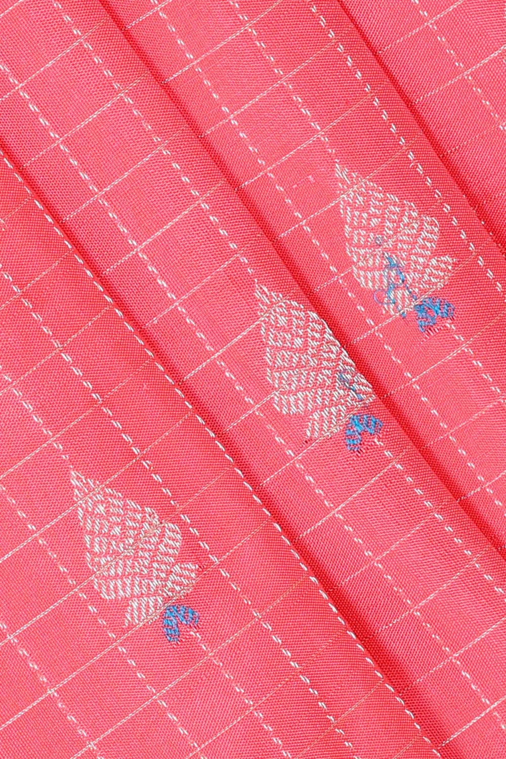 Image of Kanchipattu Peach Pink Brocade Saree
